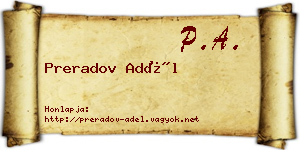 Preradov Adél névjegykártya